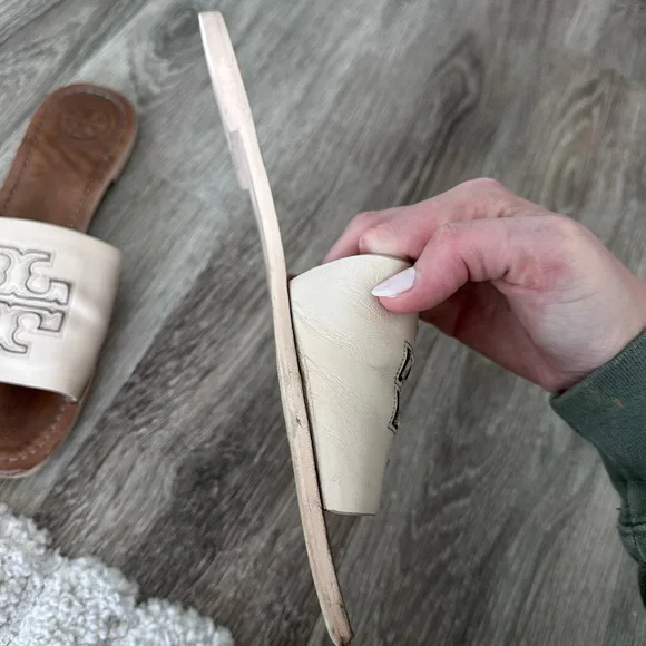 Tory Burch Melinda Slide Sandal Tan Beige 9 - Picture 7 of 9